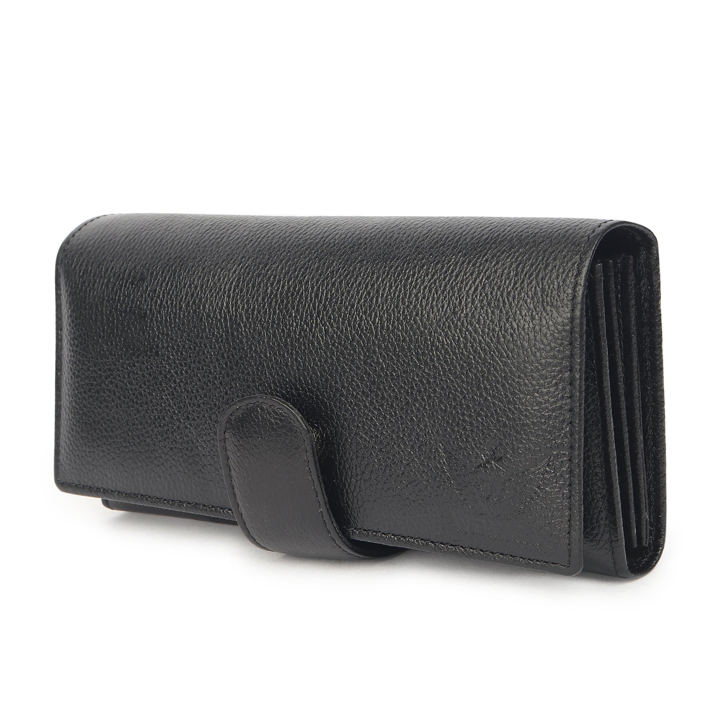 Premium Black Leather Long Clutch Wallet