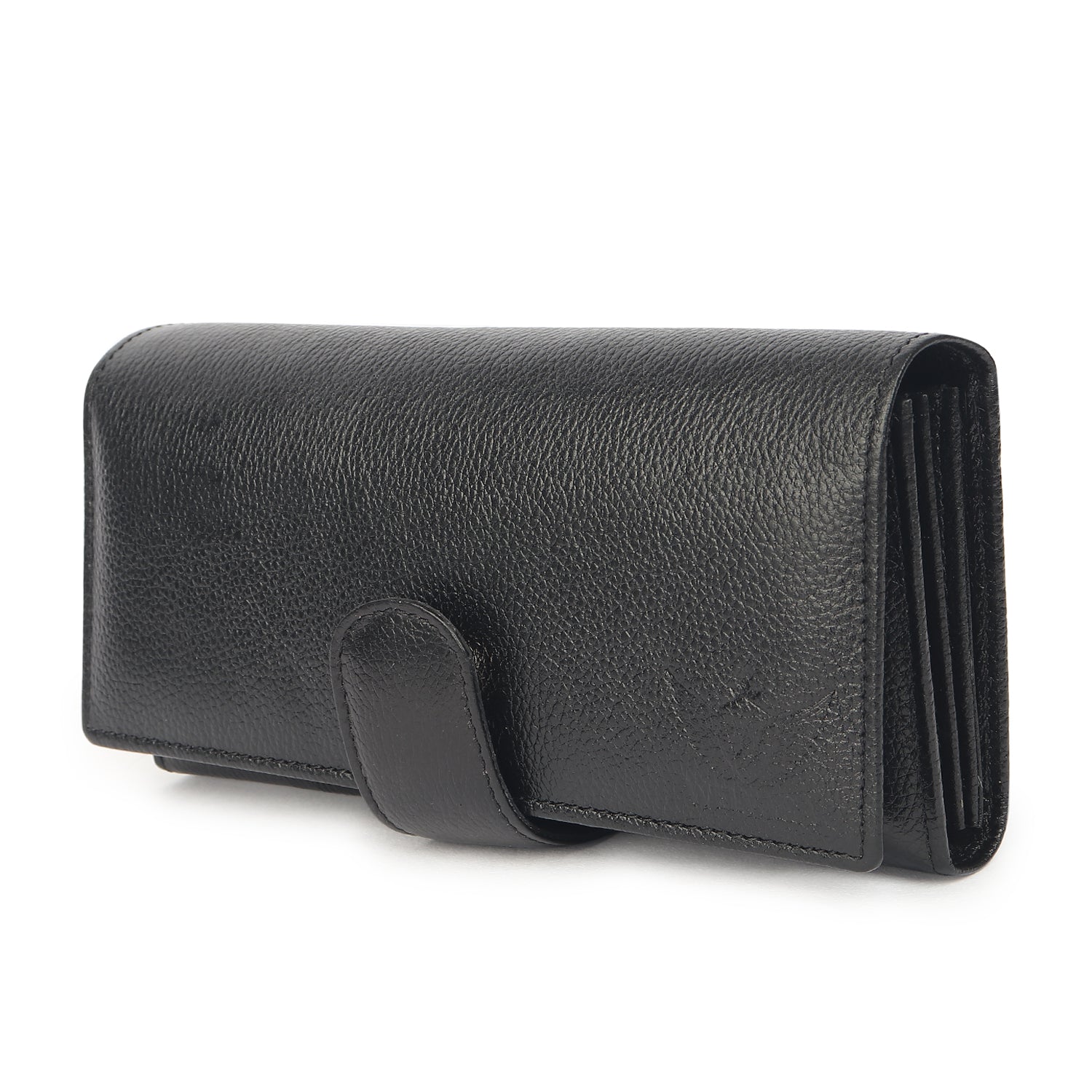 Premium Black Leather Long Clutch Wallet