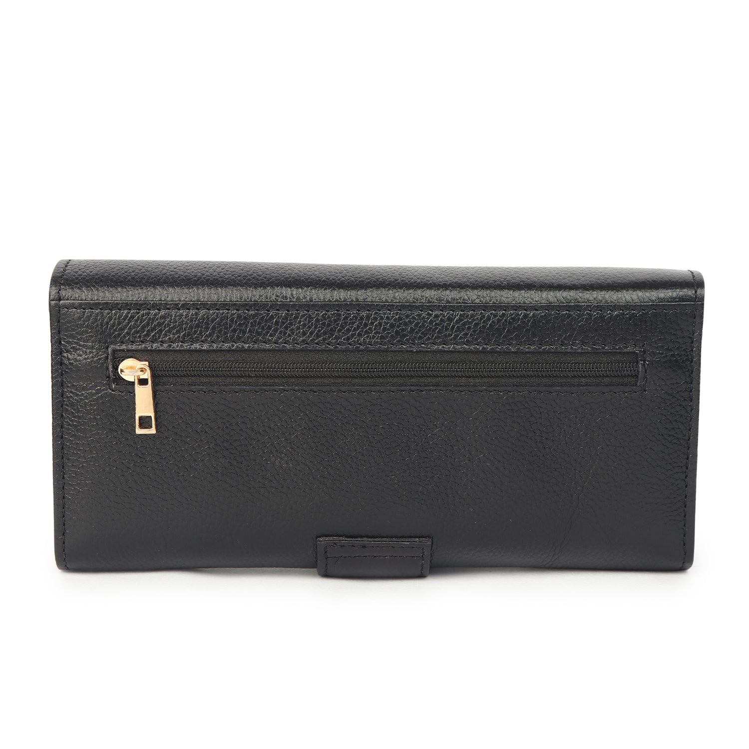 Premium Black Leather Long Clutch Wallet