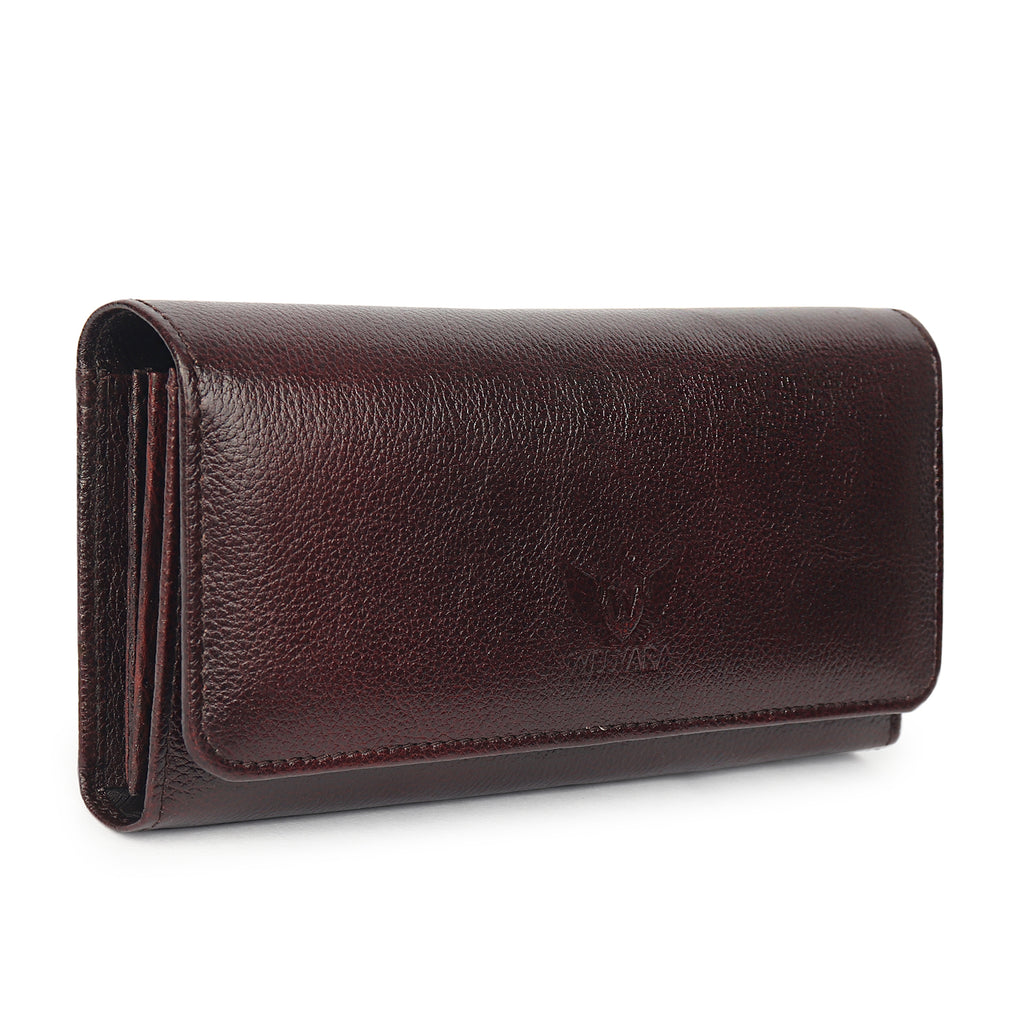 Premium Brown Leather Long Clutch Wallet