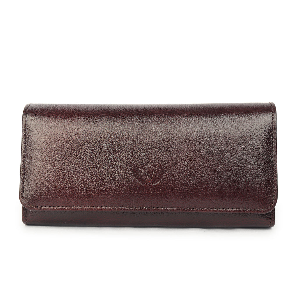 Premium Brown Leather Long Clutch Wallet