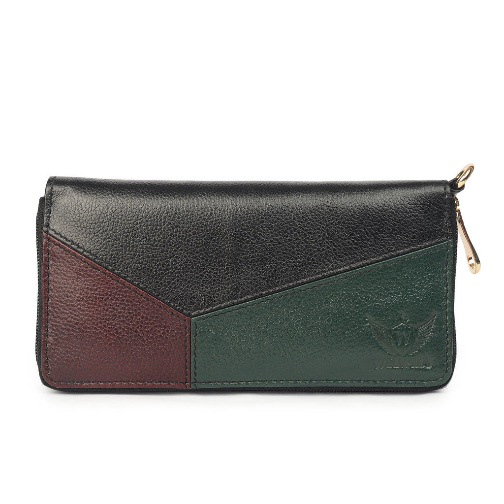 Premium Black Leather Long Clutch Wallet