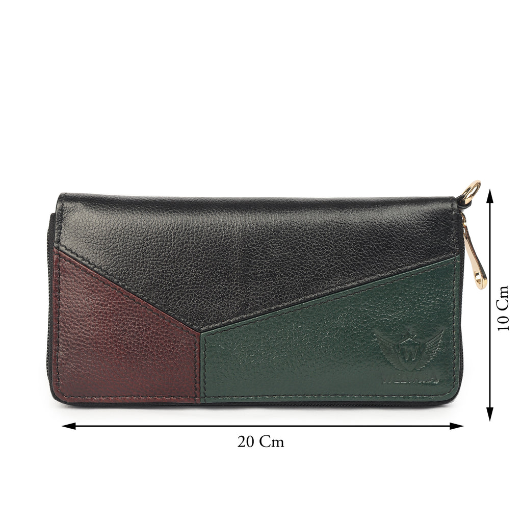Premium Black Leather Long Clutch Wallet