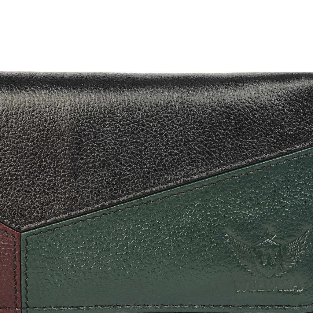 Premium Black Leather Long Clutch Wallet