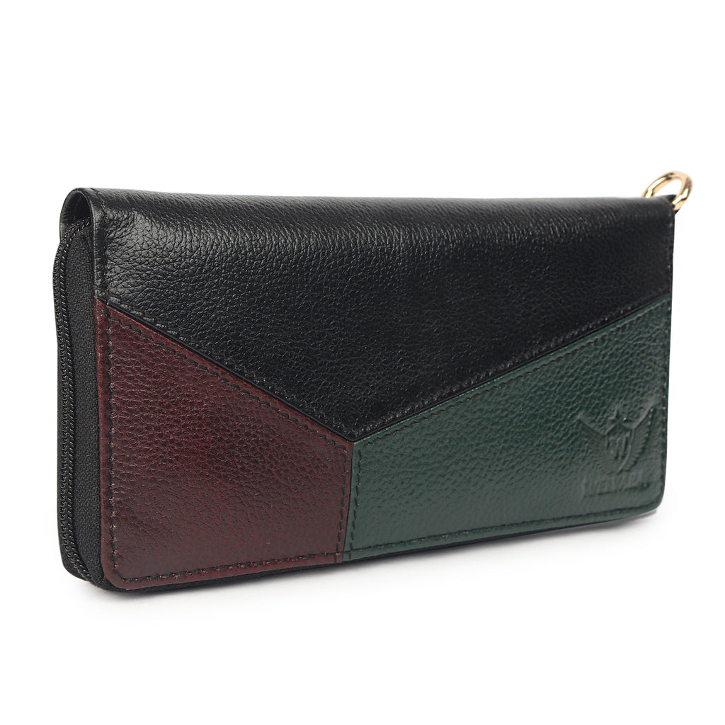 Premium Black Leather Long Clutch Wallet
