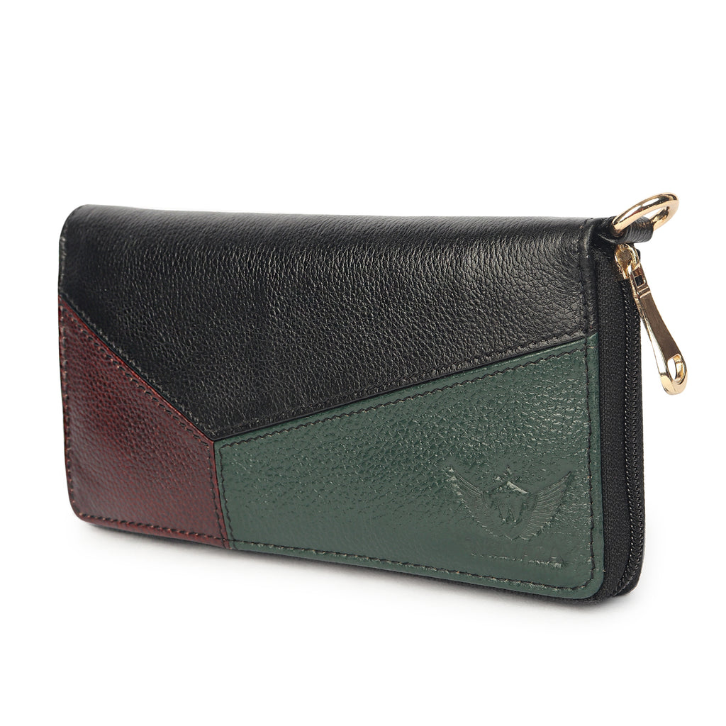 Premium Black Leather Long Clutch Wallet
