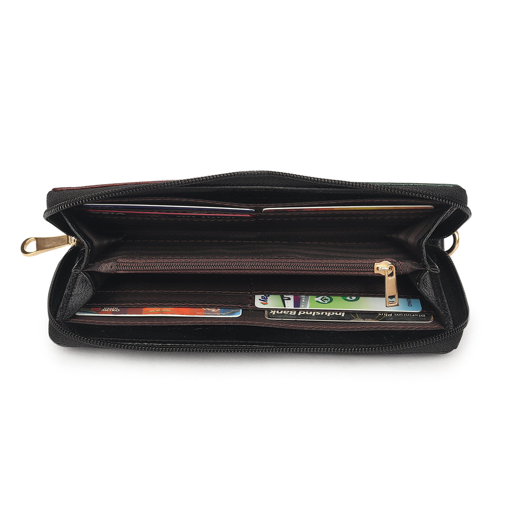 Premium Black Leather Long Clutch Wallet
