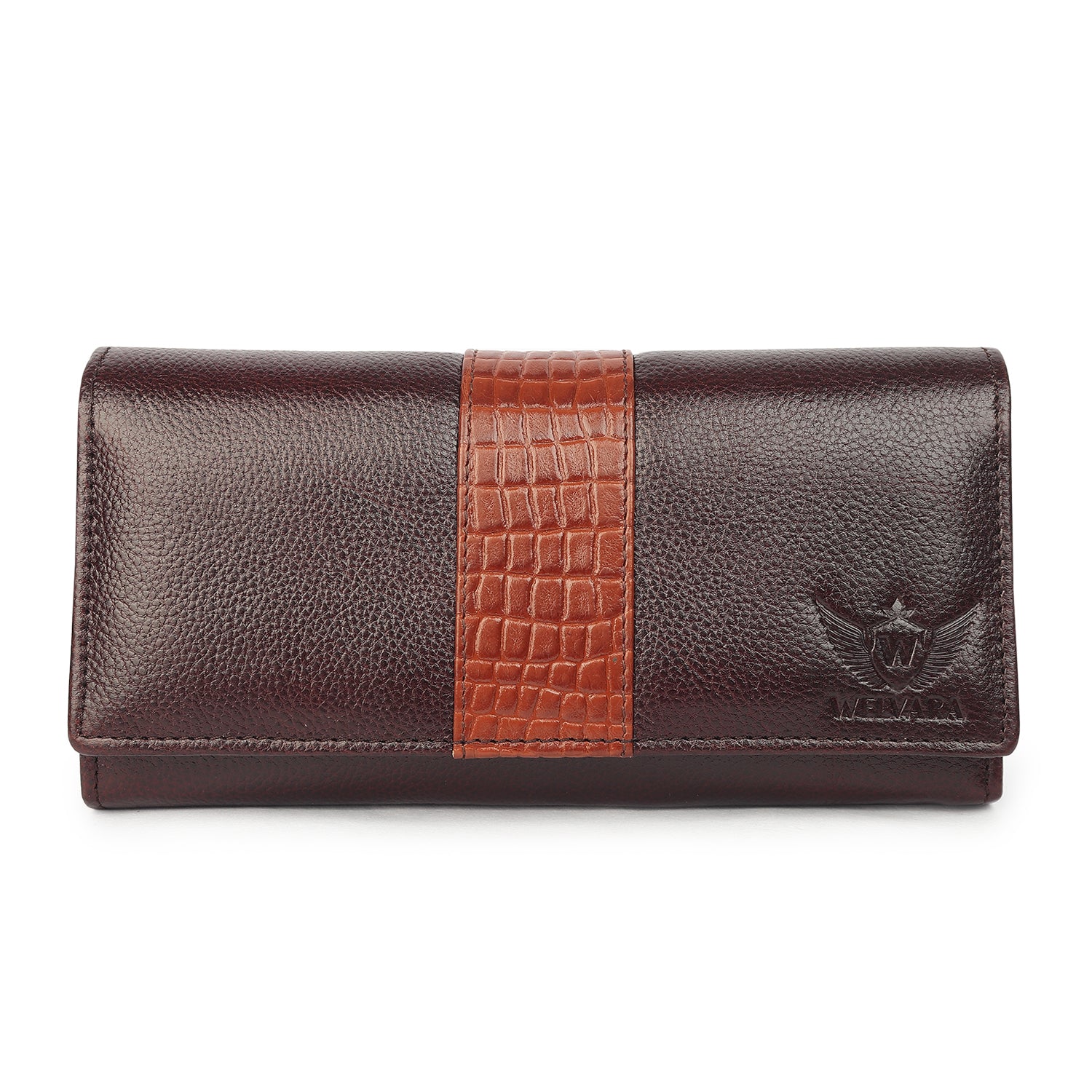 Premium Brown Leather Long Clutch Wallet