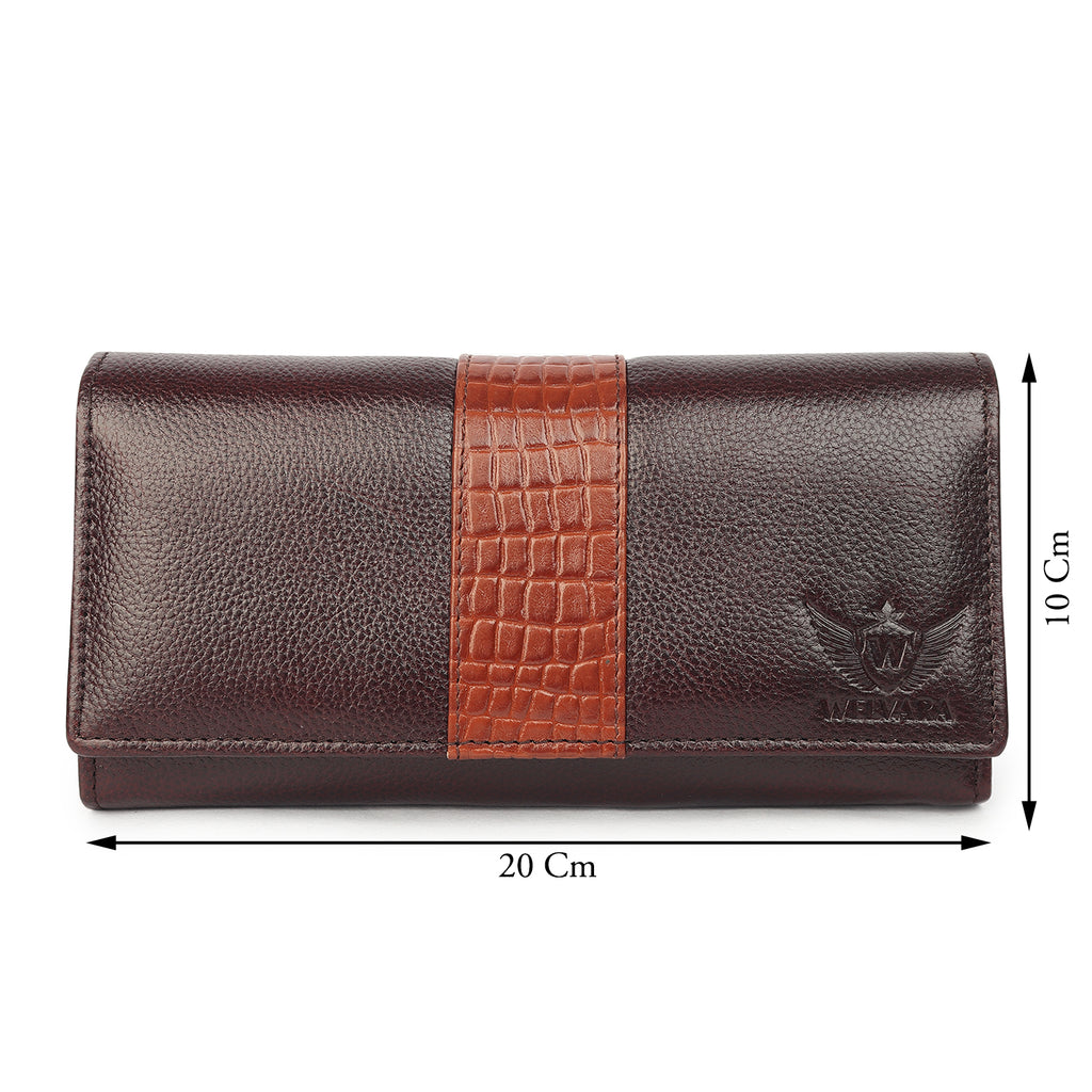 Premium Brown Leather Long Clutch Wallet