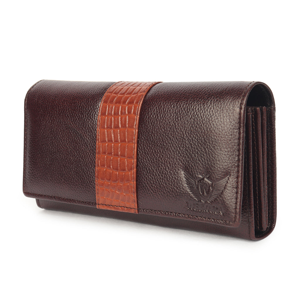 Premium Brown Leather Long Clutch Wallet