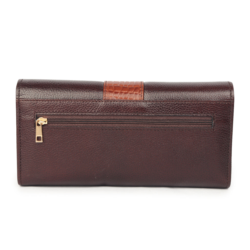 Premium Brown Leather Long Clutch Wallet