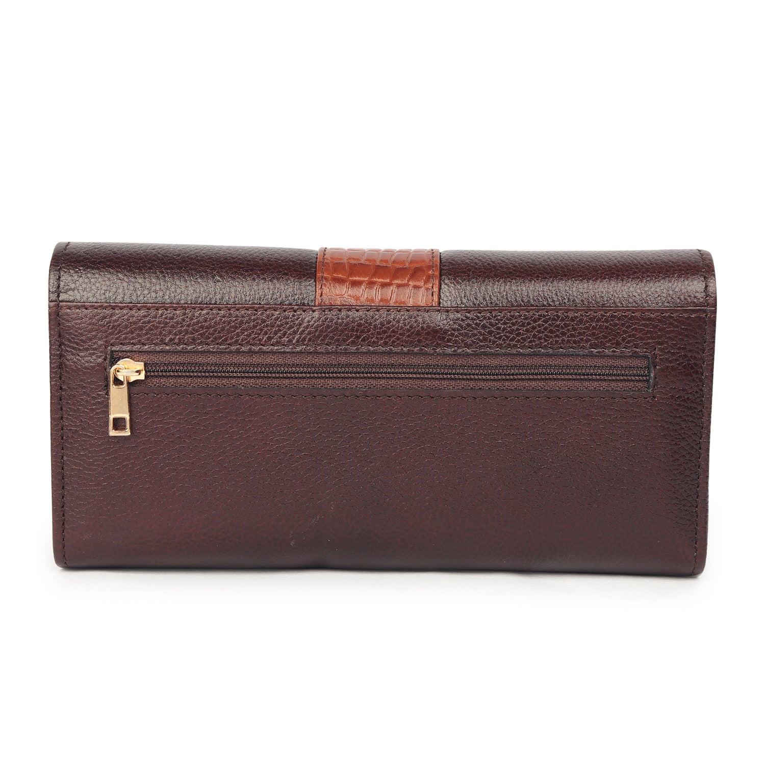 Premium Brown Leather Long Clutch Wallet