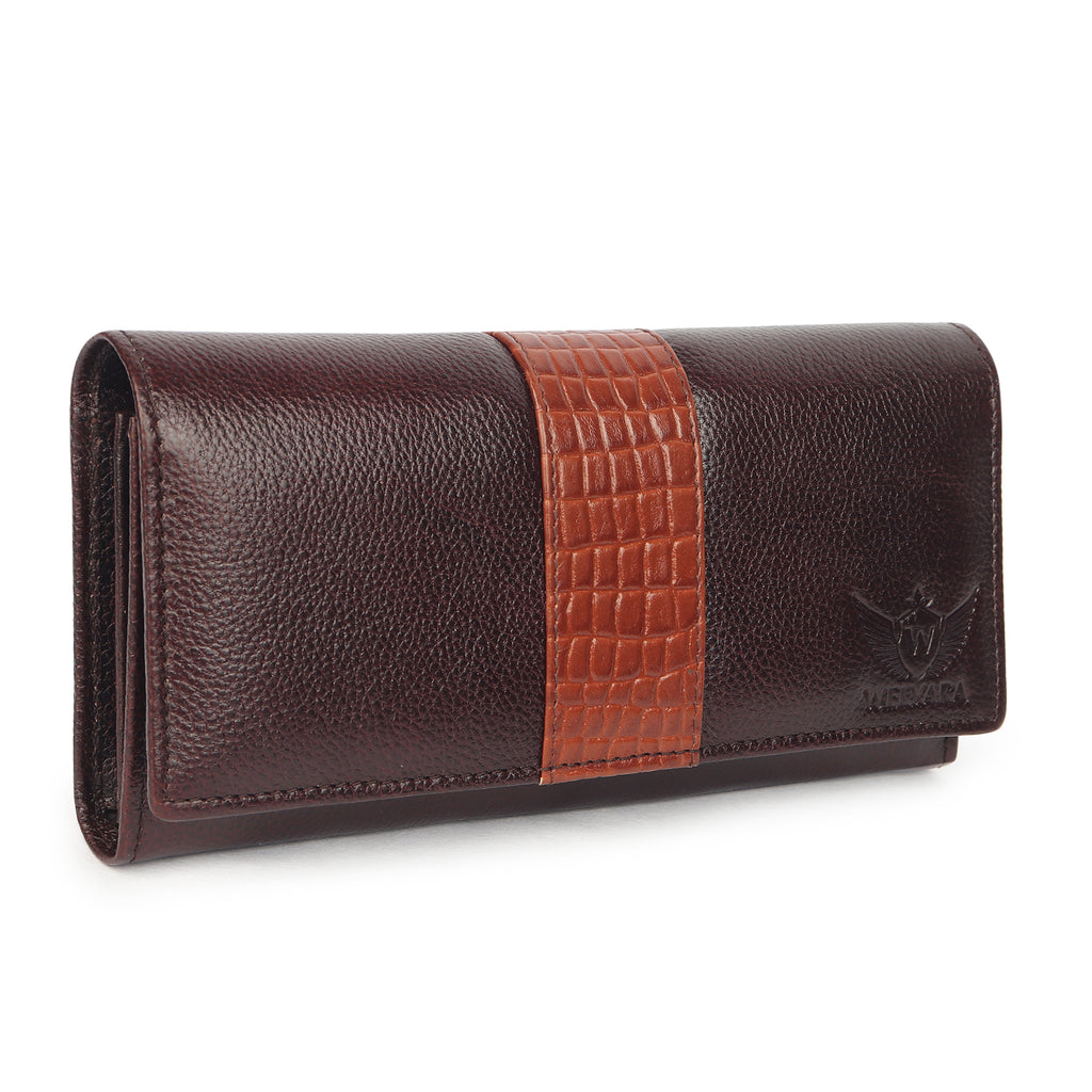 Premium Brown Leather Long Clutch Wallet