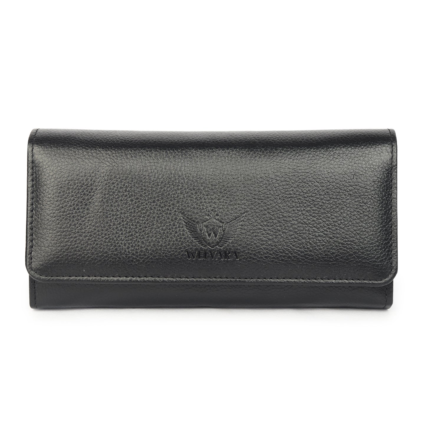 Premium Black Leather Long Clutch Wallet