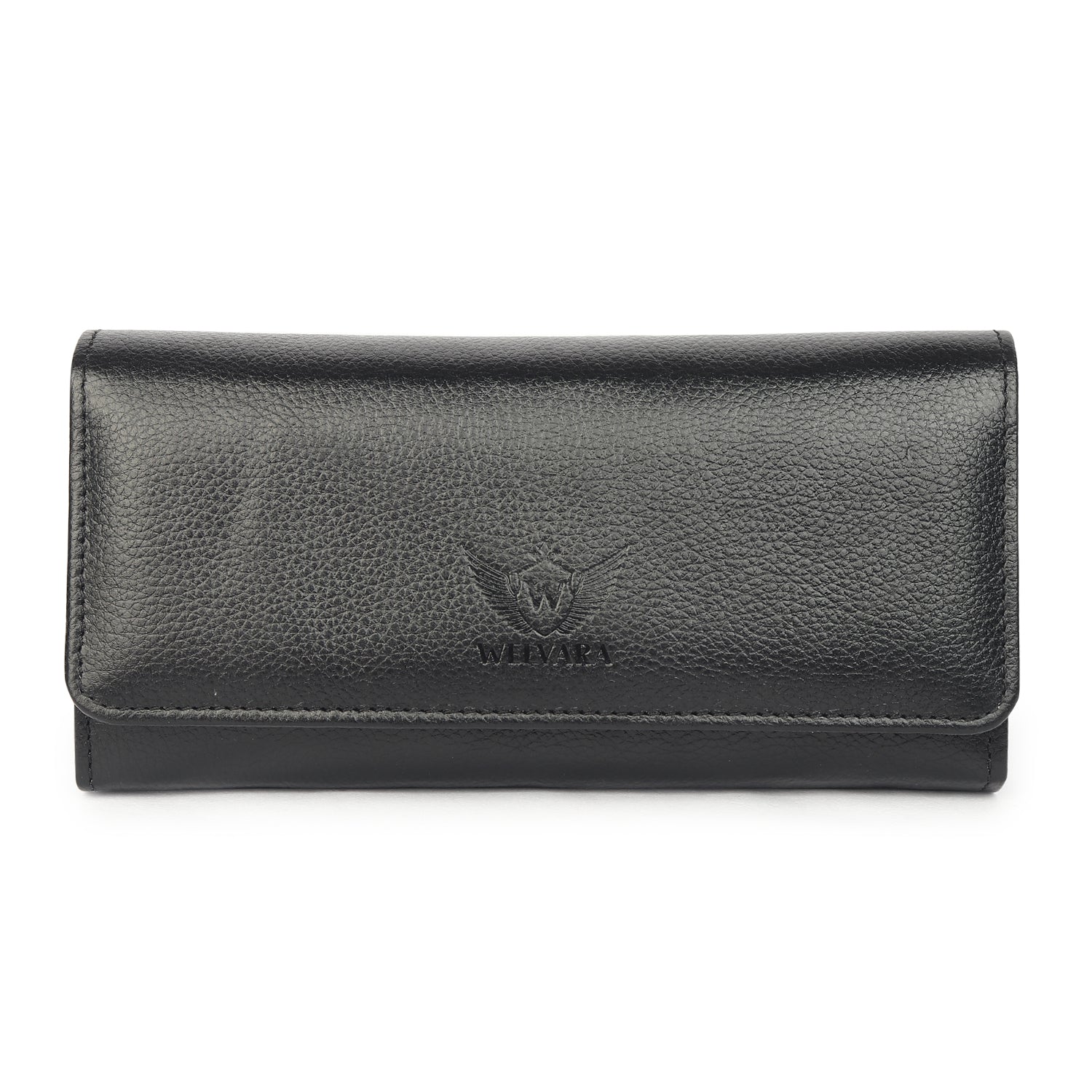 Premium Black Leather Long Clutch Wallet