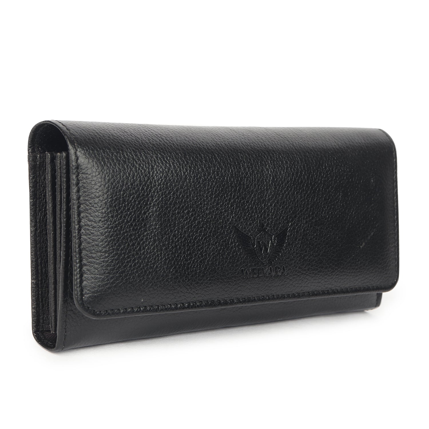 Premium Black Leather Long Clutch Wallet