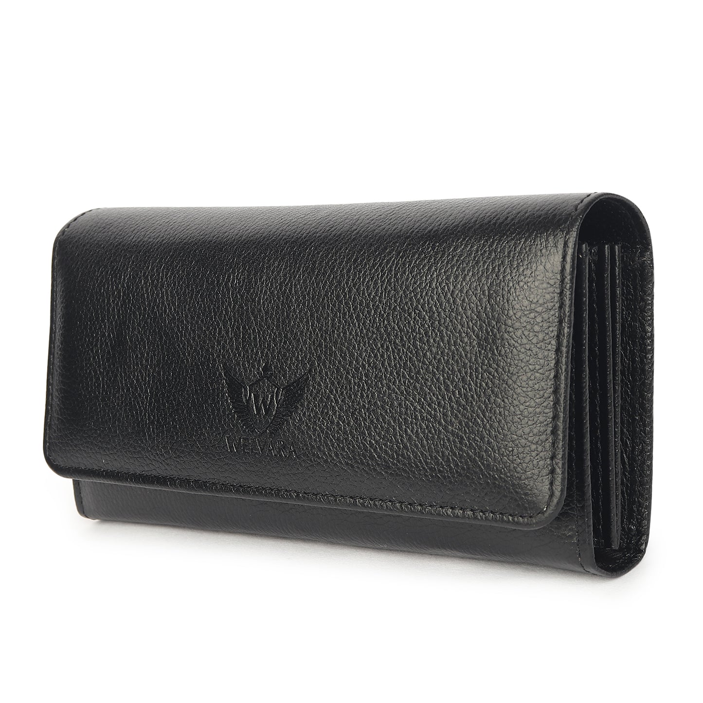 Premium Black Leather Long Clutch Wallet