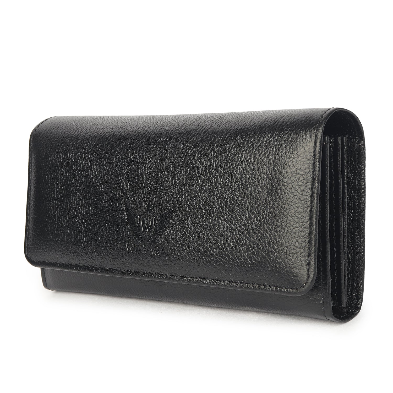 Premium Black Leather Long Clutch Wallet