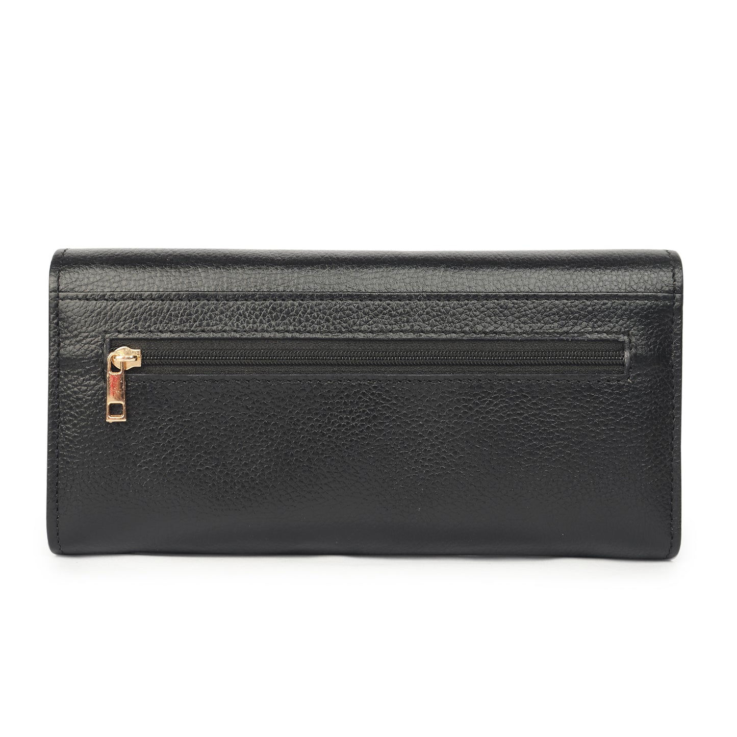 Premium Black Leather Long Clutch Wallet