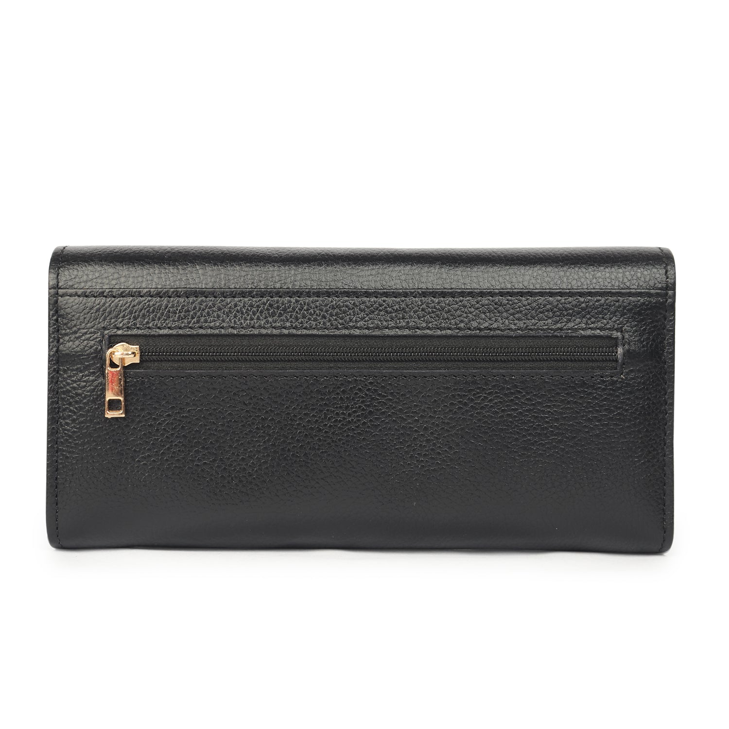 Premium Black Leather Long Clutch Wallet