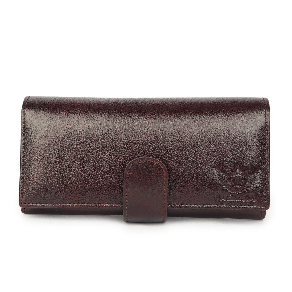 Premium Brown Leather Long Clutch Wallet