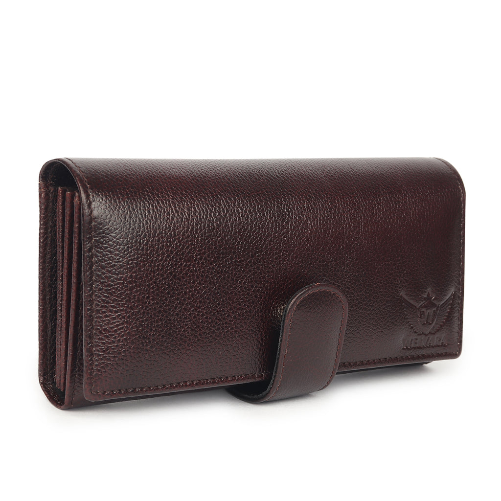 Premium Brown Leather Long Clutch Wallet