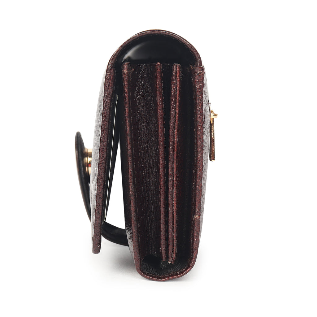 Premium Brown Leather Long Clutch Wallet