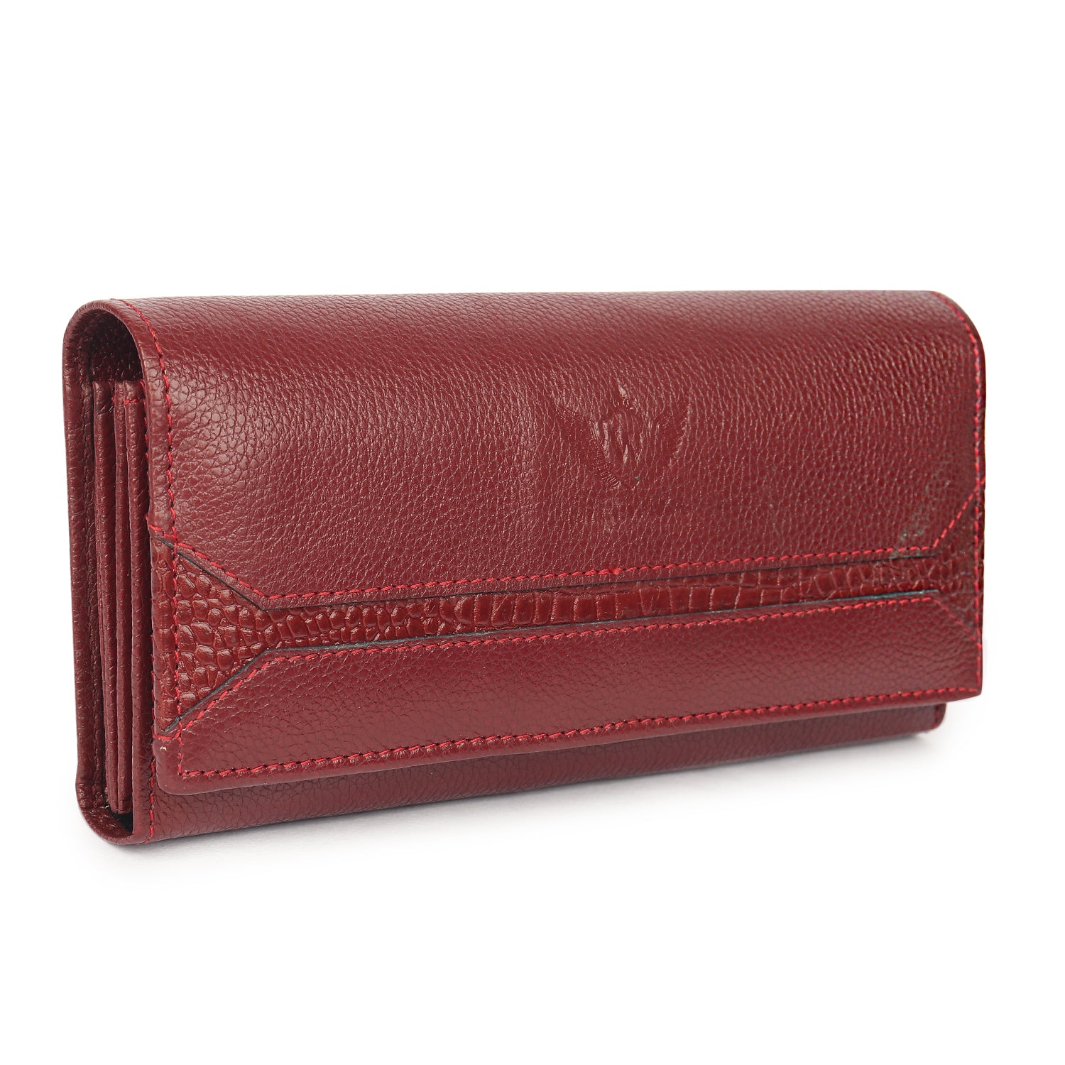 Premium Maroon Leather Long Clutch Wallet