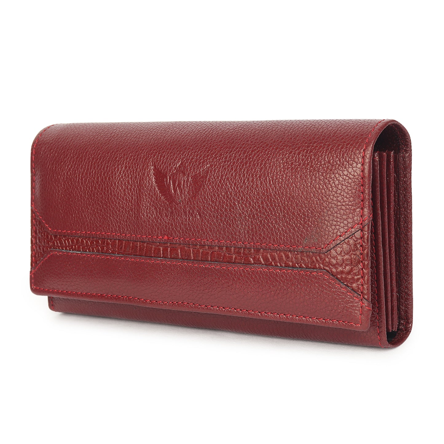 Premium Maroon Leather Long Clutch Wallet