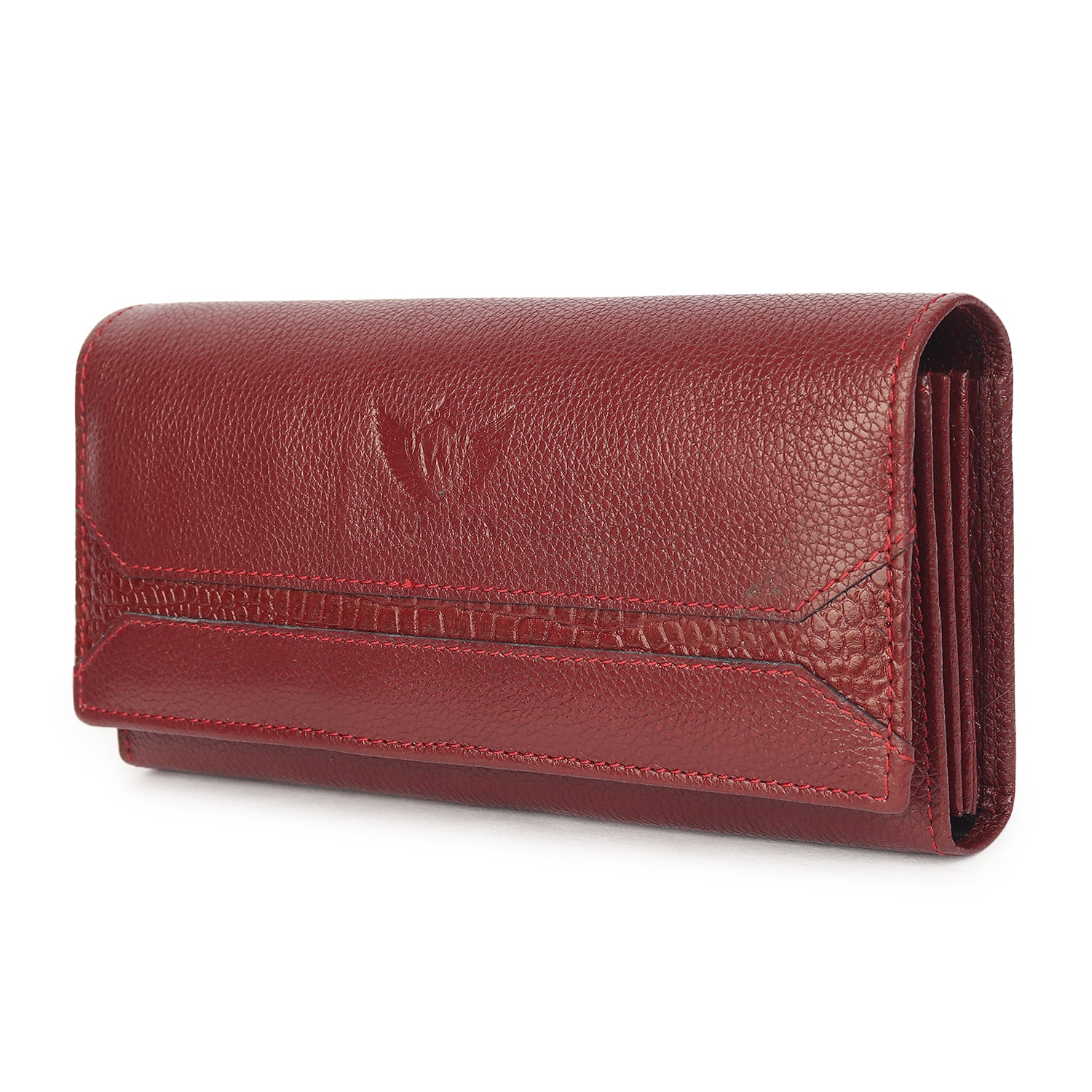 Premium Maroon Leather Long Clutch Wallet