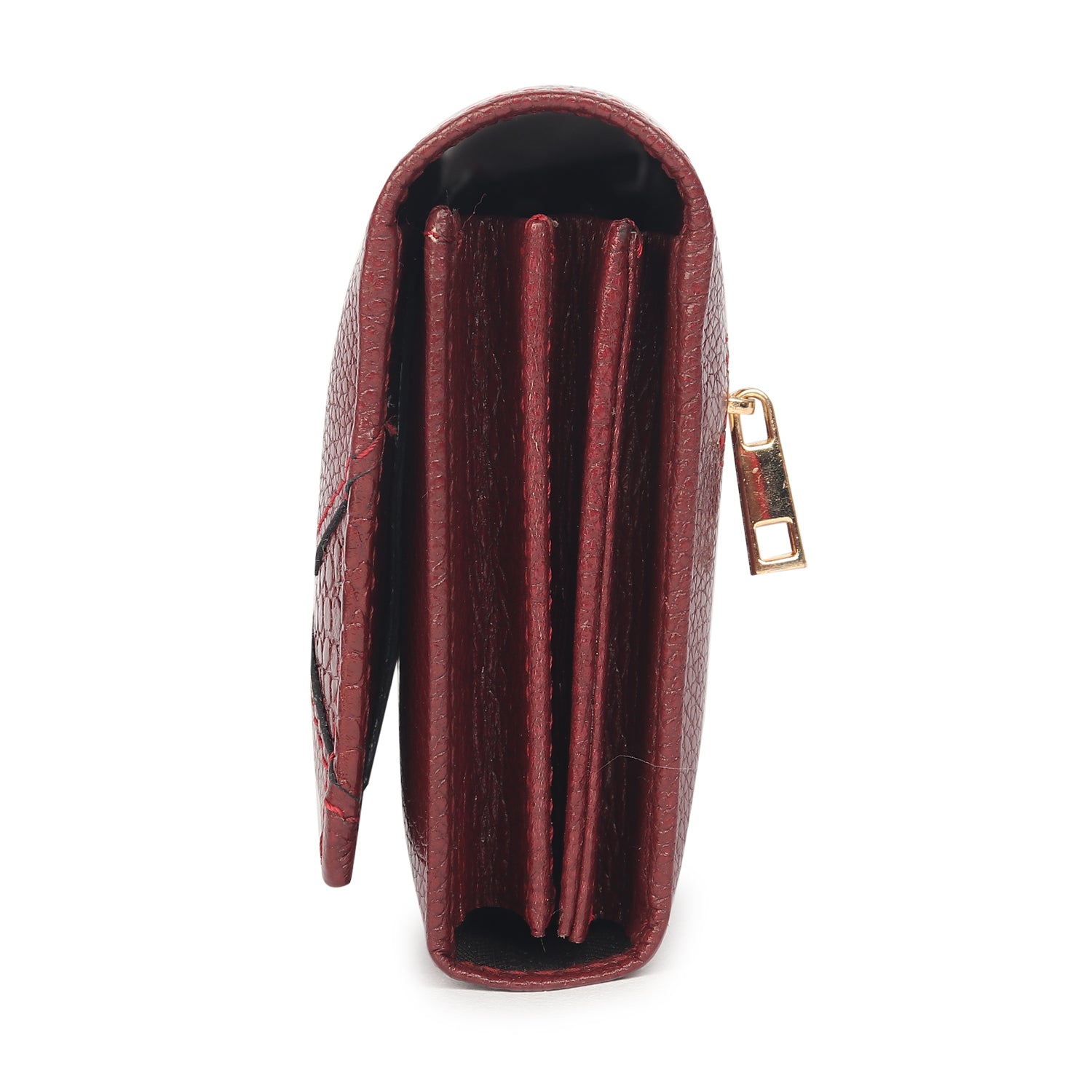 Premium Maroon Leather Long Clutch Wallet