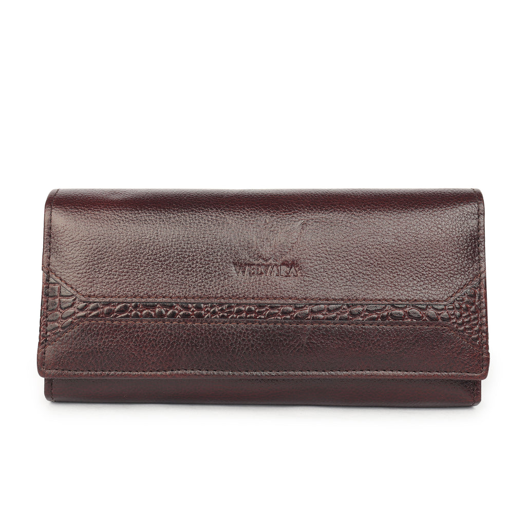 Premium Brown Leather Long Clutch Wallet