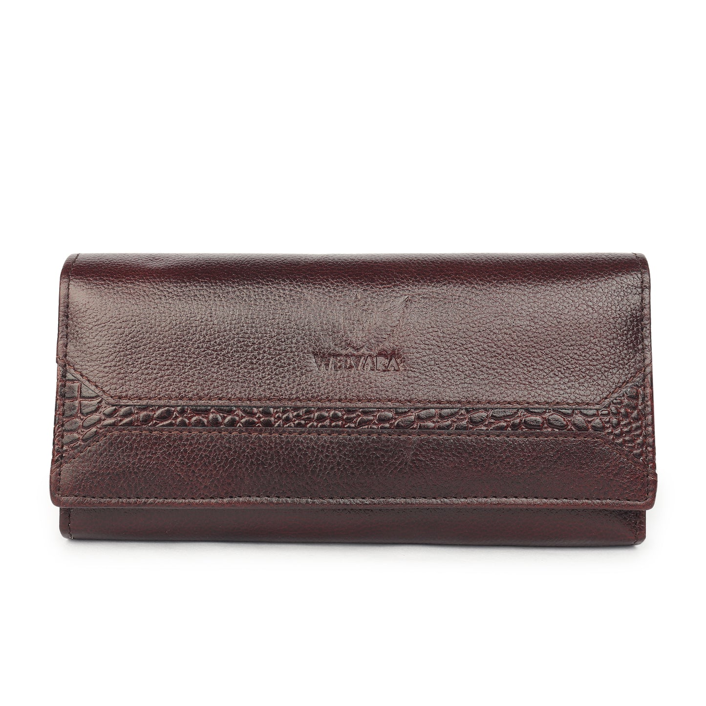 Premium Brown Leather Long Clutch Wallet
