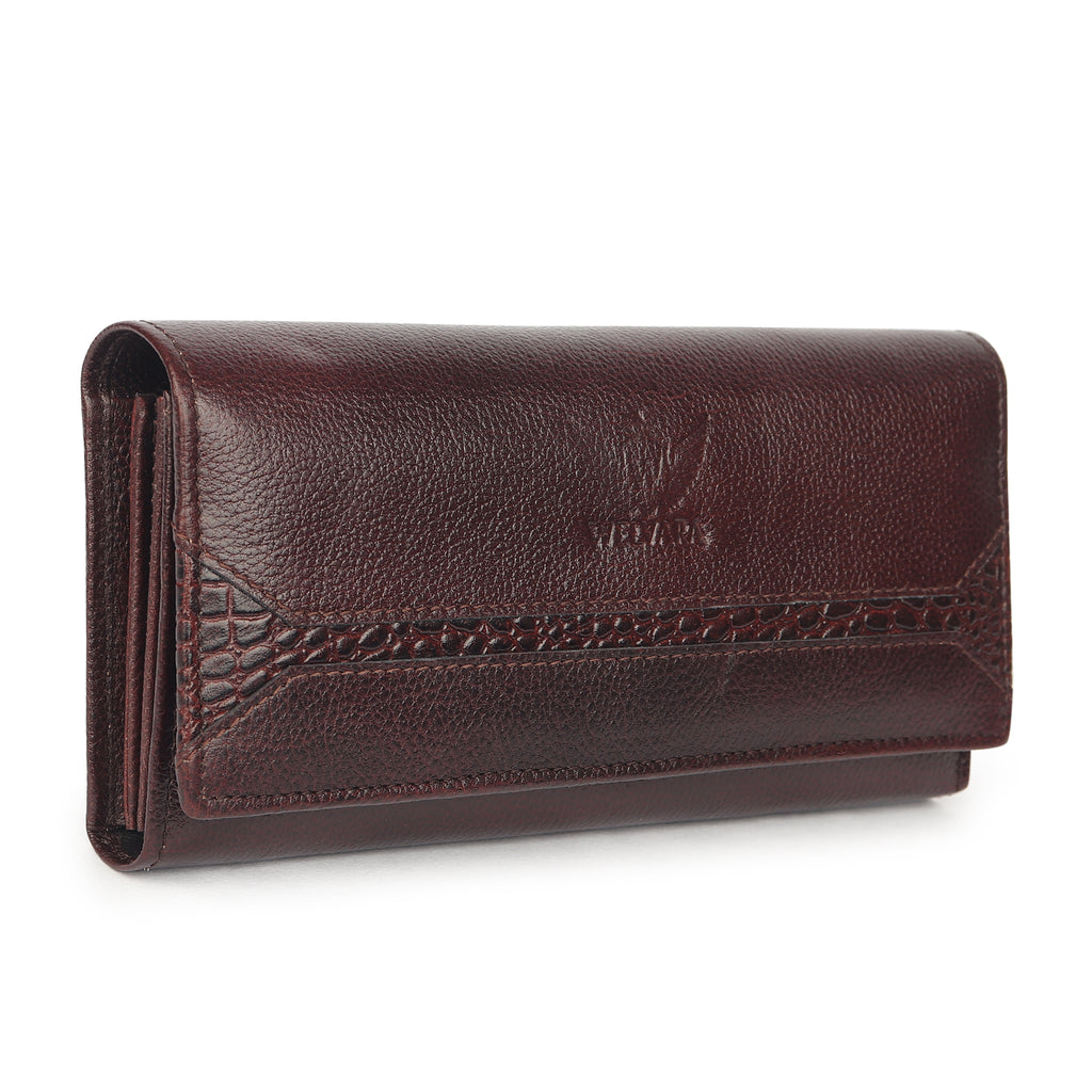 Premium Brown Leather Long Clutch Wallet