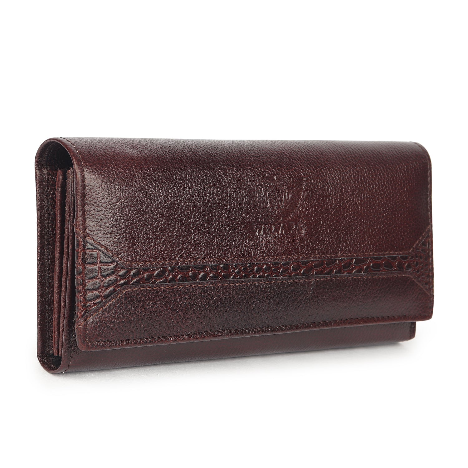 Premium Brown Leather Long Clutch Wallet