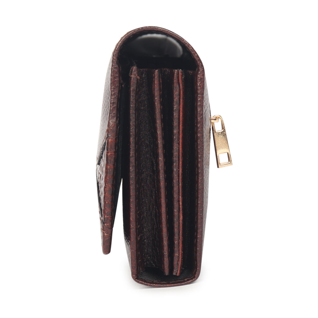 Premium Brown Leather Long Clutch Wallet