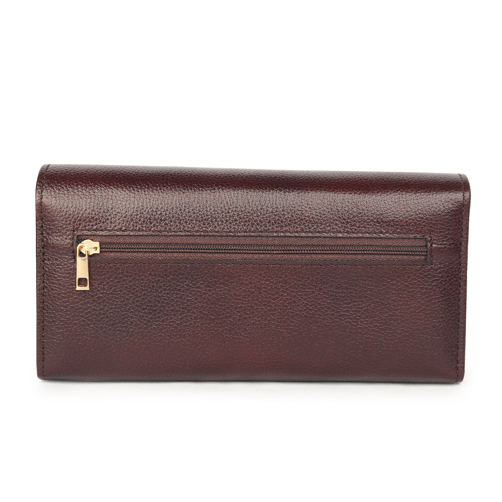 Premium Brown Leather Long Clutch Wallet