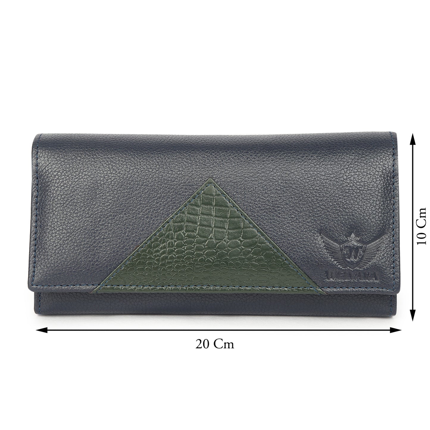 Premium Blue Leather Long Clutch Wallet