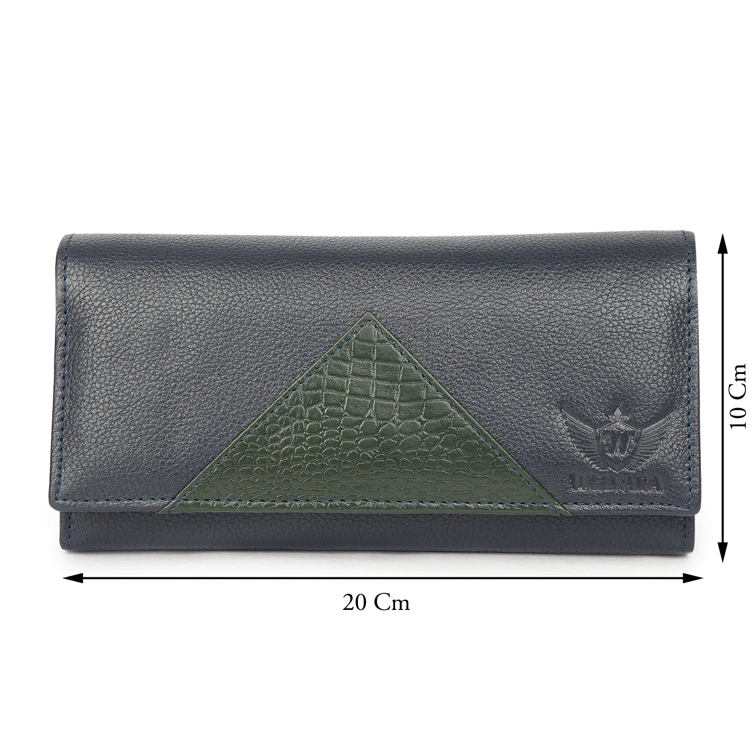 Premium Blue Leather Long Clutch Wallet