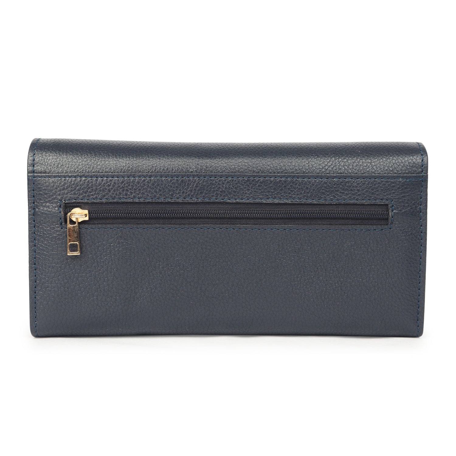 Premium Blue Leather Long Clutch Wallet