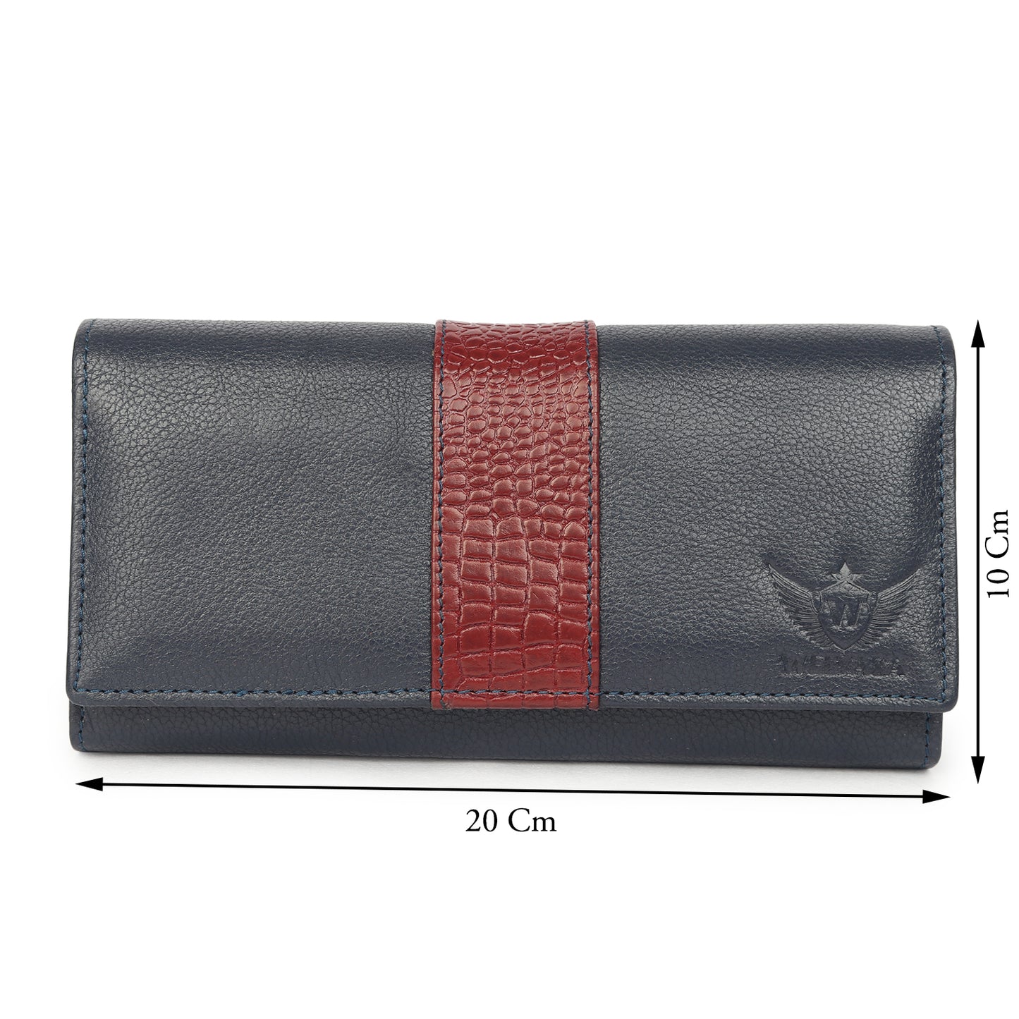 Premium Blue Leather Long Clutch Wallet