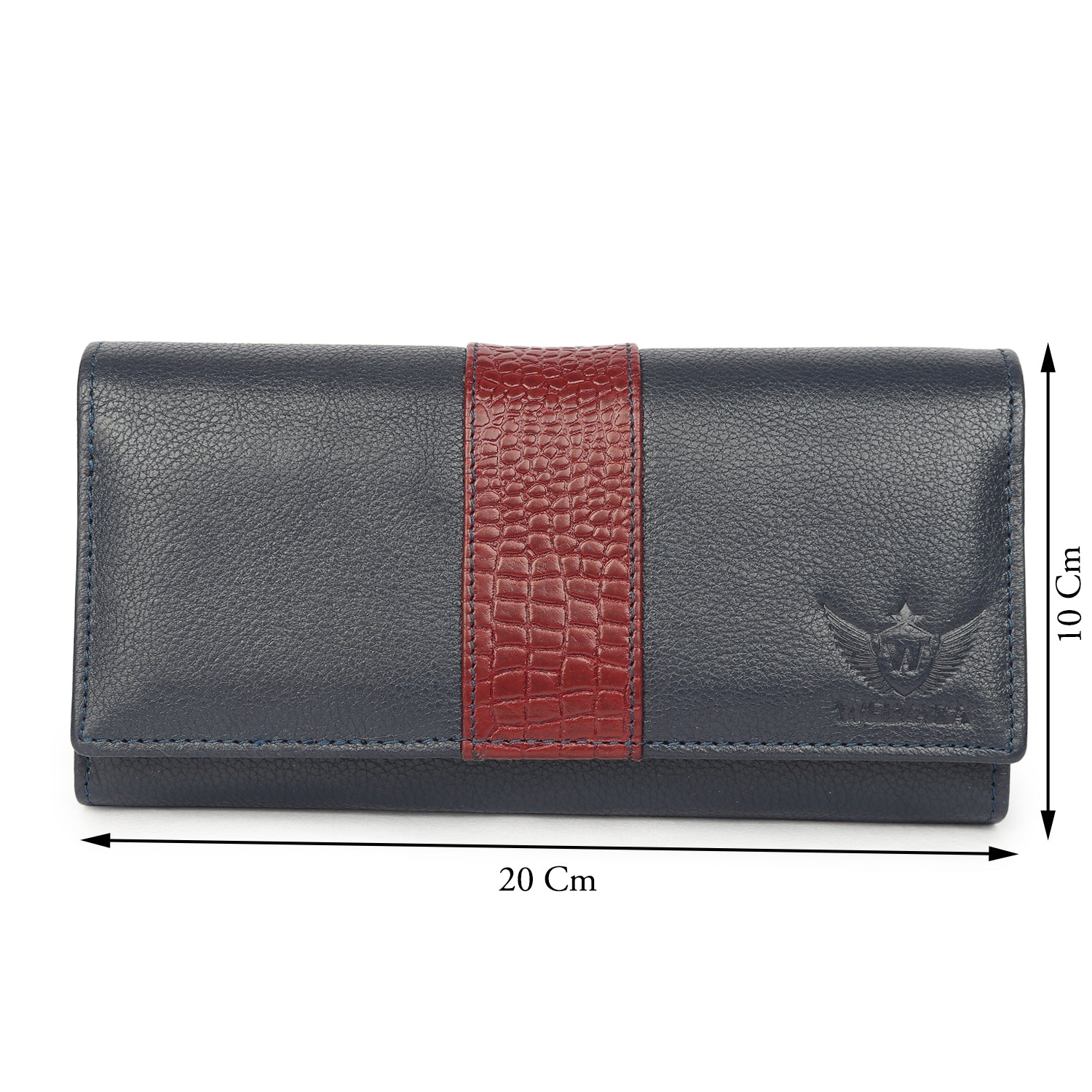 Premium Blue Leather Long Clutch Wallet