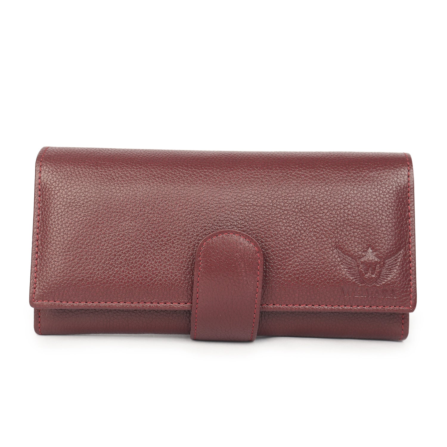 Premium Maroon Leather Long Clutch Wallet