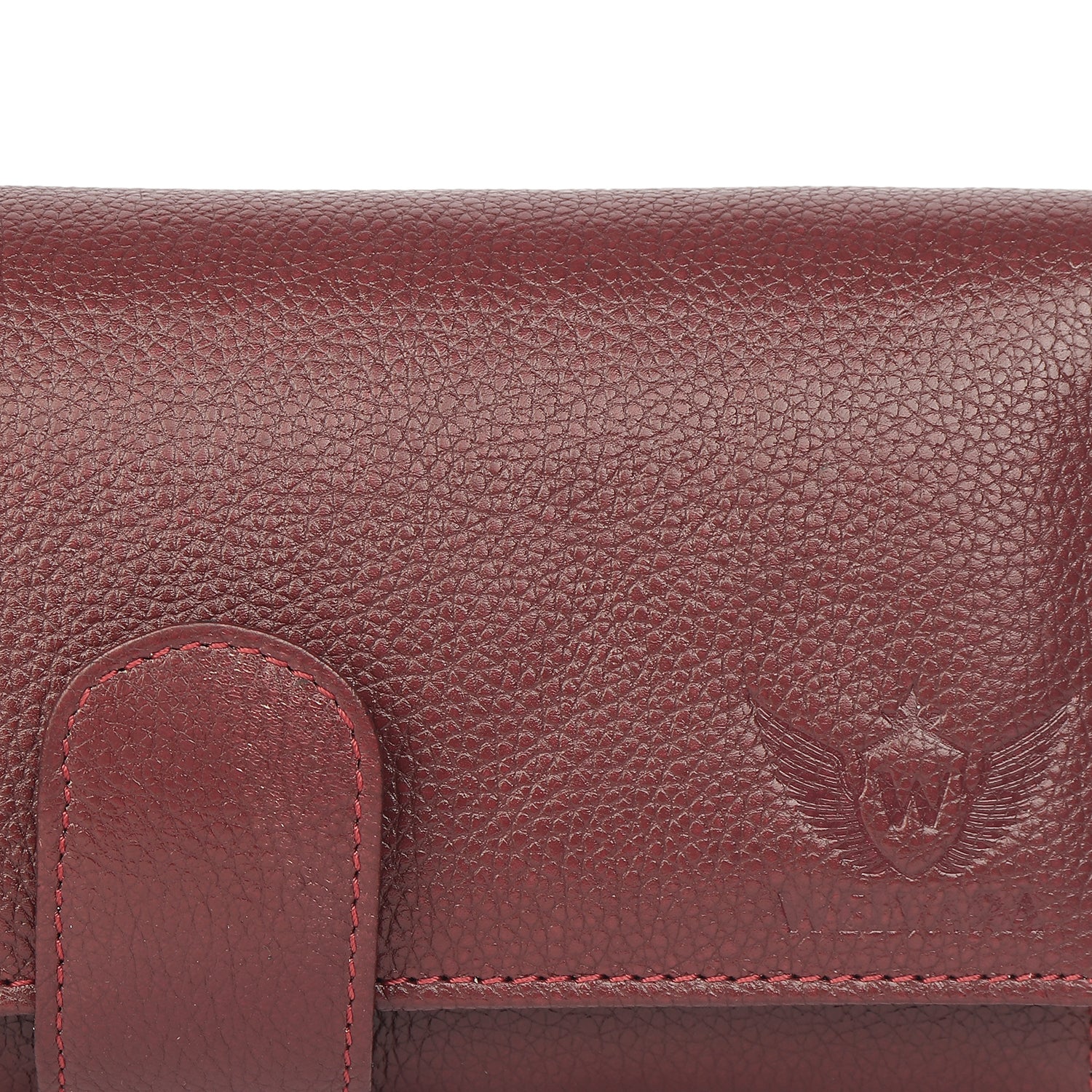 Premium Maroon Leather Long Clutch Wallet