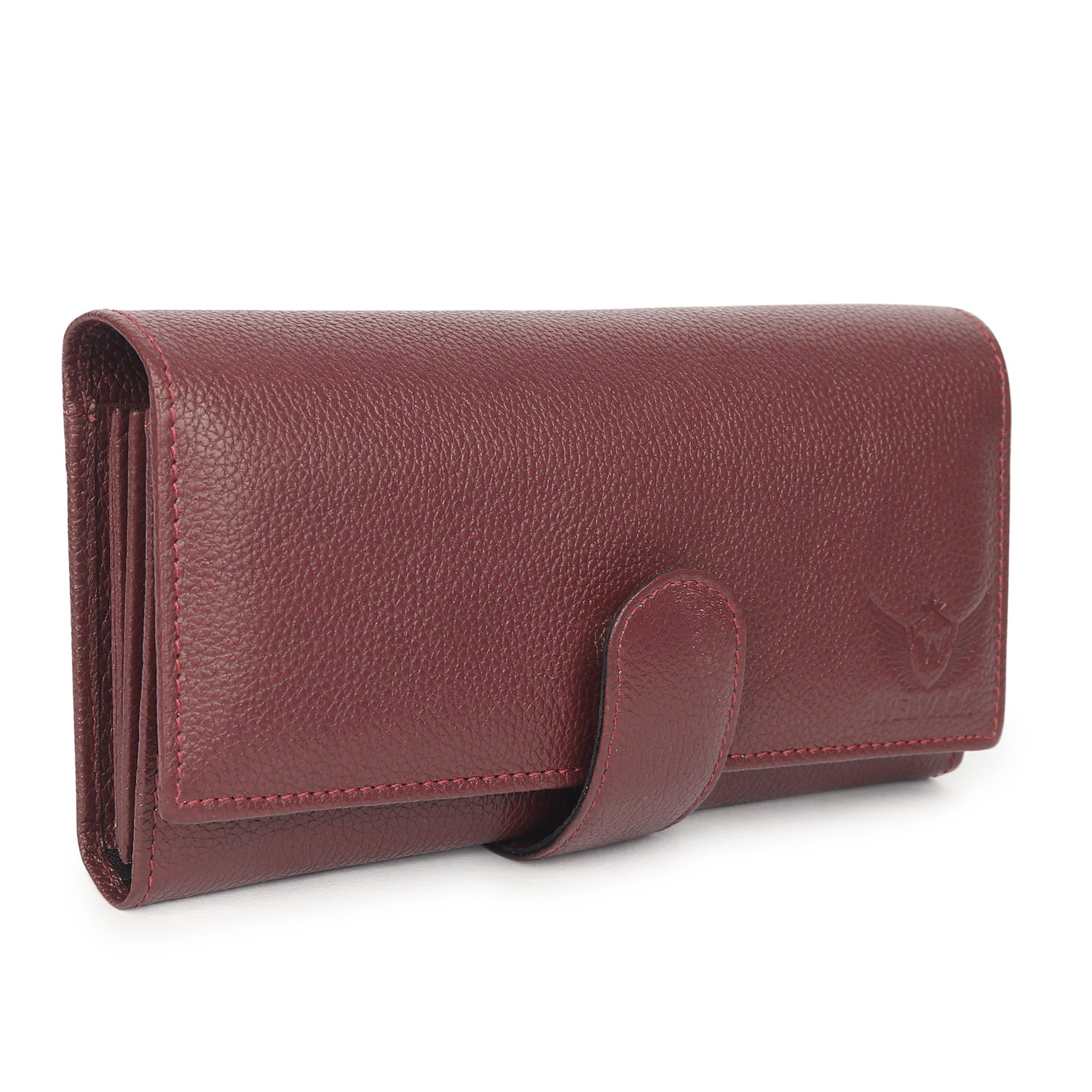 Premium Maroon Leather Long Clutch Wallet