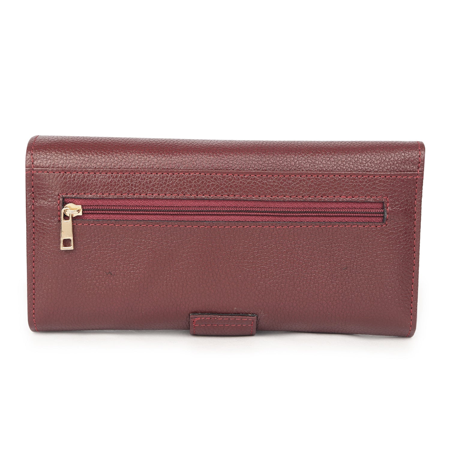 Premium Maroon Leather Long Clutch Wallet