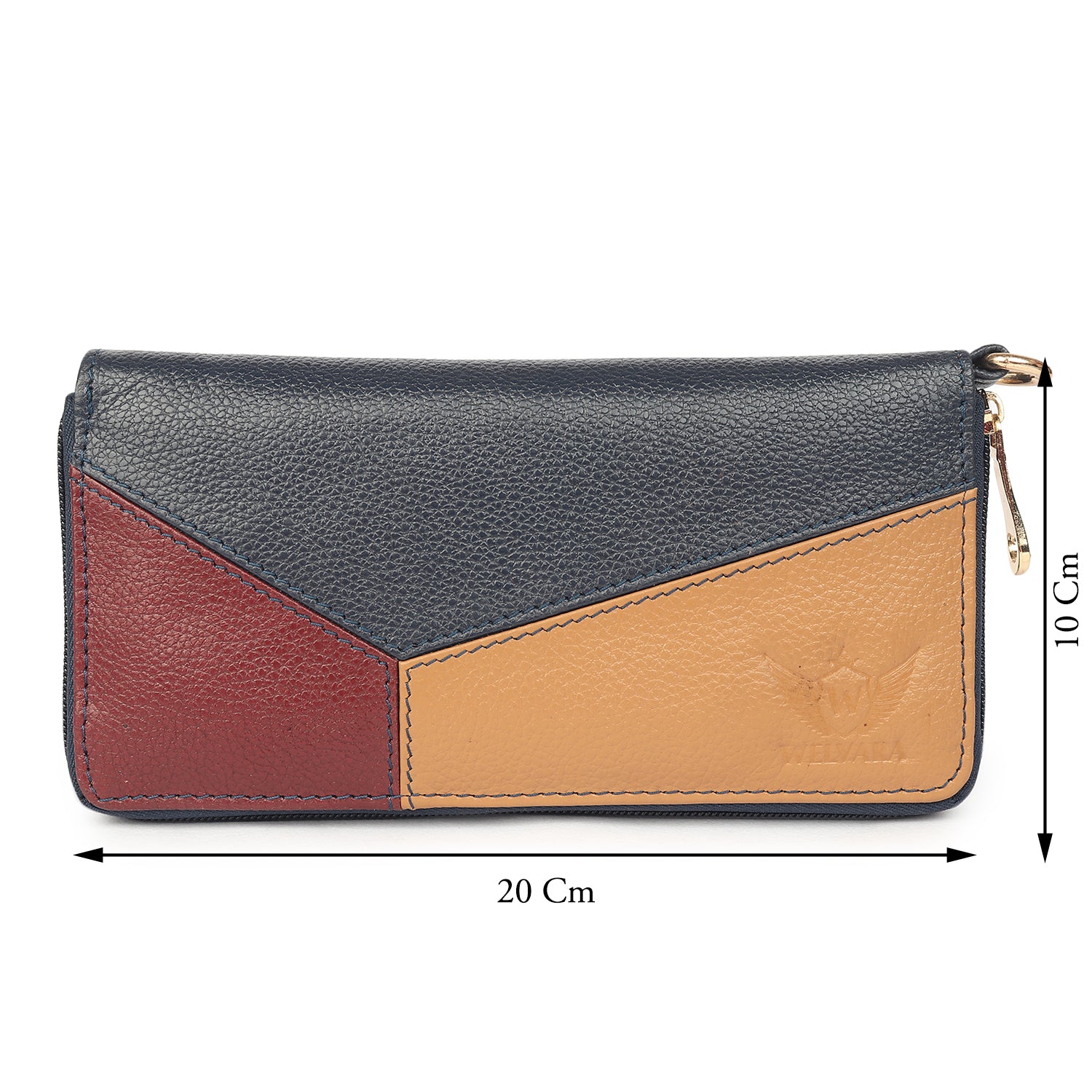 Premium Blue Leather Long Clutch Wallet