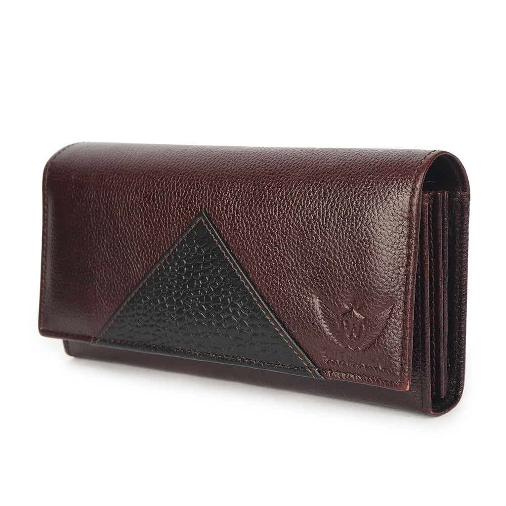 Premium Brown Leather Long Clutch Wallet
