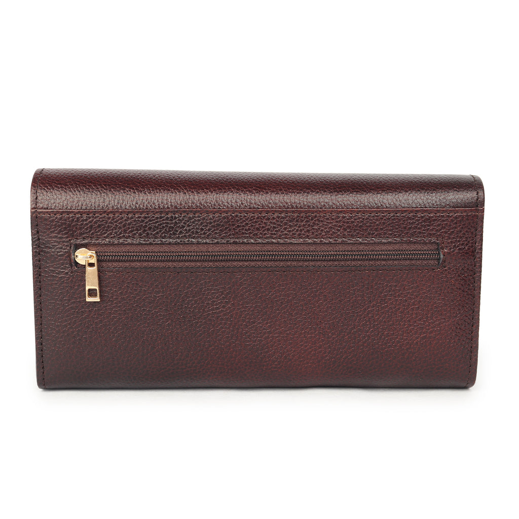 Premium Brown Leather Long Clutch Wallet