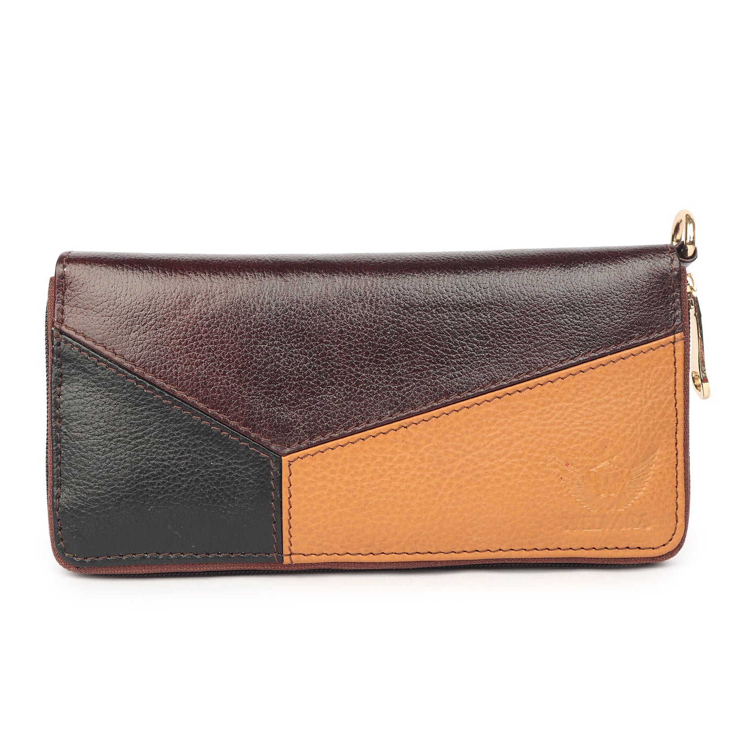 Premium Brown Leather Long Clutch Wallet
